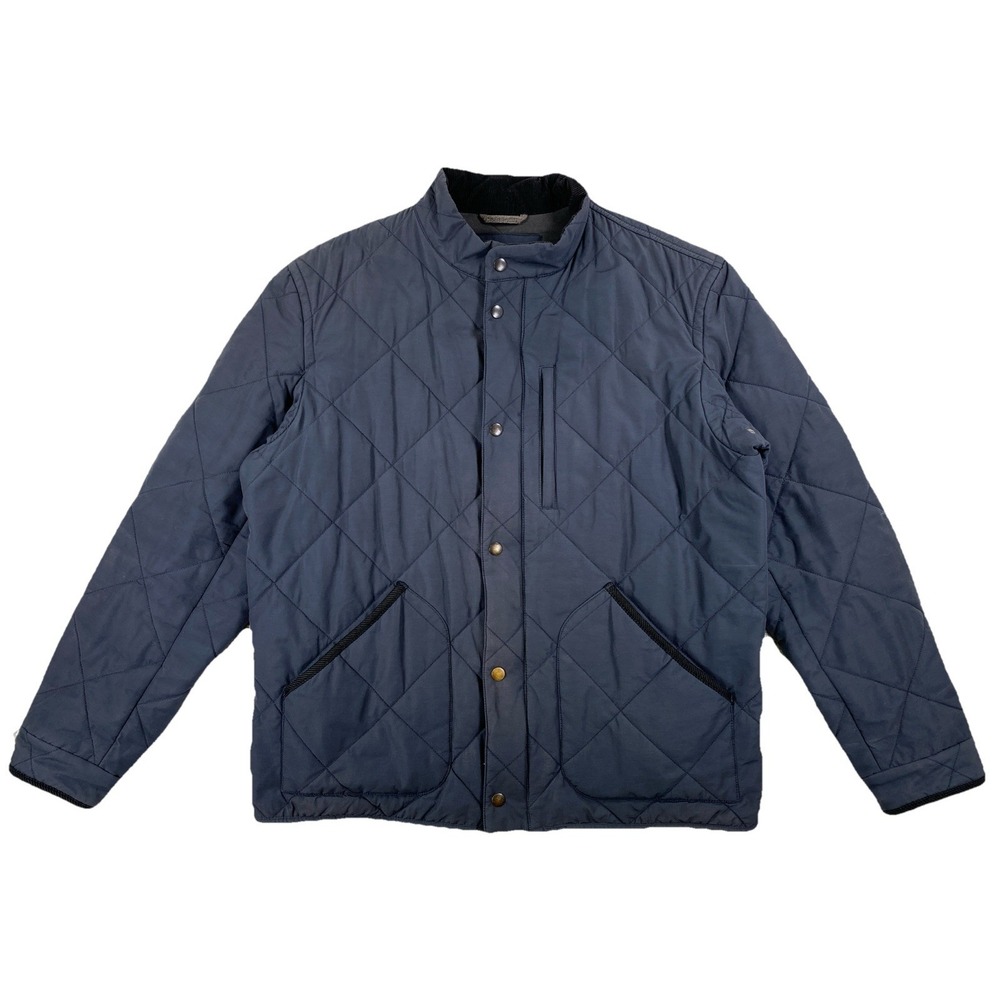J.Crew Sussex Quilted Jacket Men's XL Navy Blue NX-631 *Hole